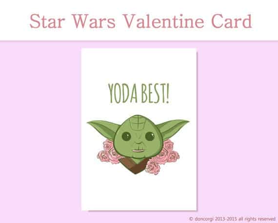 star wars, yoda, valentines day card, romantic card, gift, for him, for her