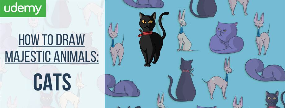 how to draw cats, draw cats, learn to draw, learn to draw cats, kittens, kittys, digital art, digital painting, sketching, udemy course, udemy coupon