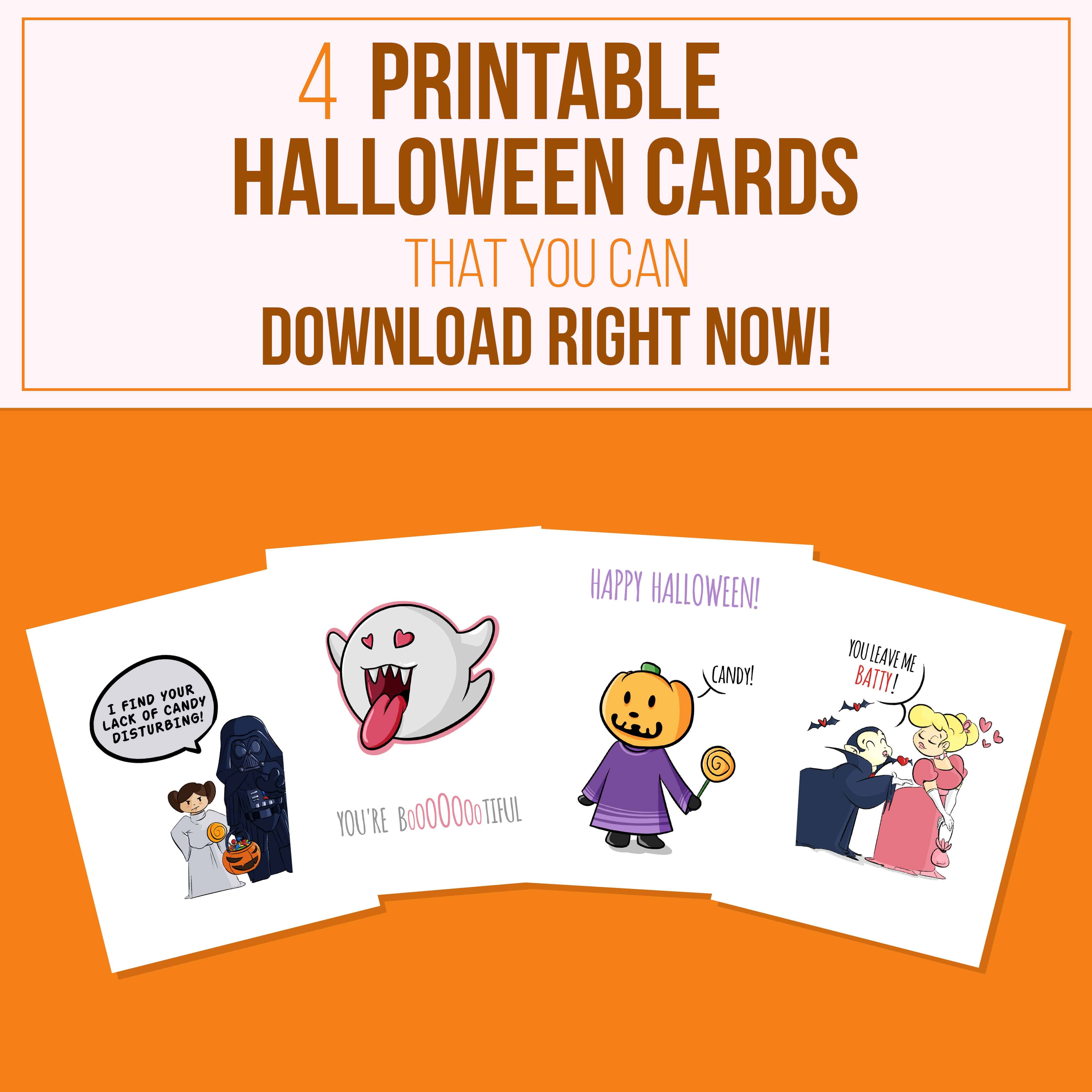 4 Printable Halloween Cards That You Can Download Right Now!