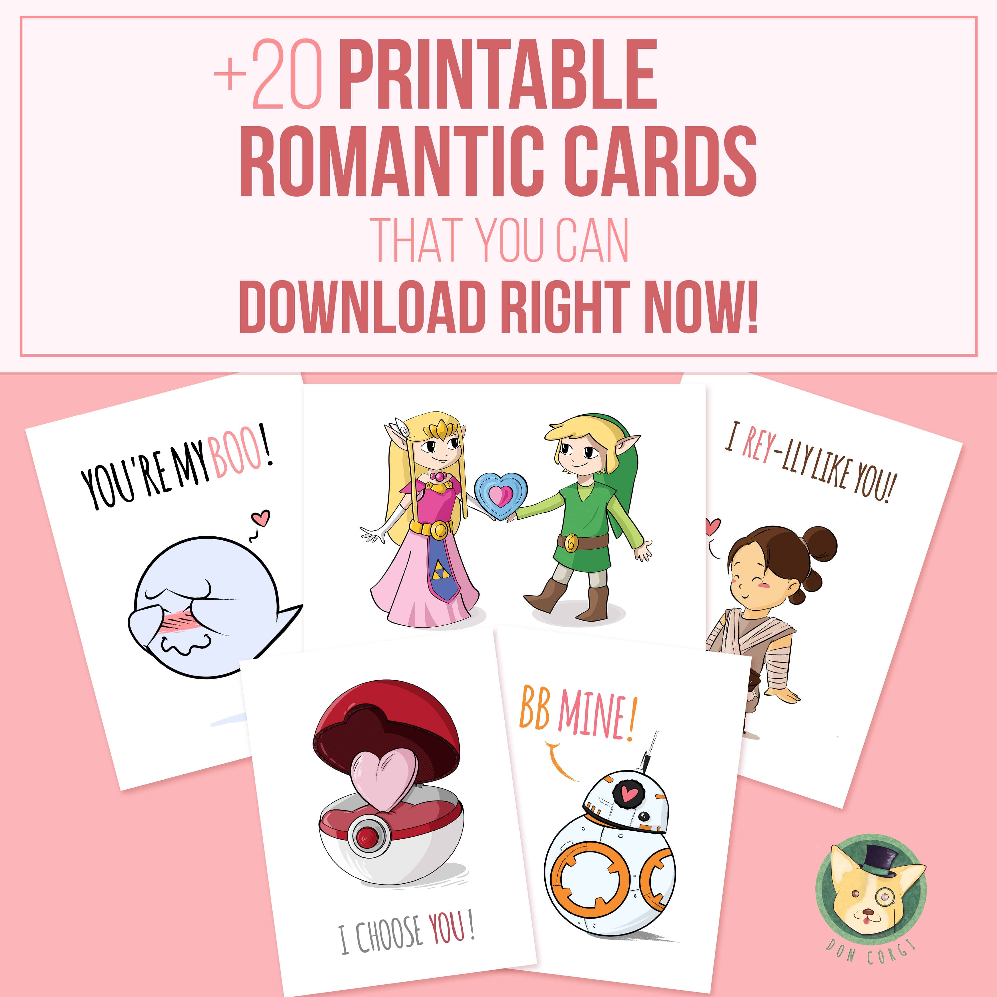 20+ Printable Valentine Cards that you can Download Right Now!