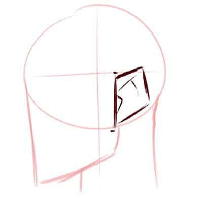 Step 2 on Drawing Fantasy Elf ears, draw the inner lines of the ear.