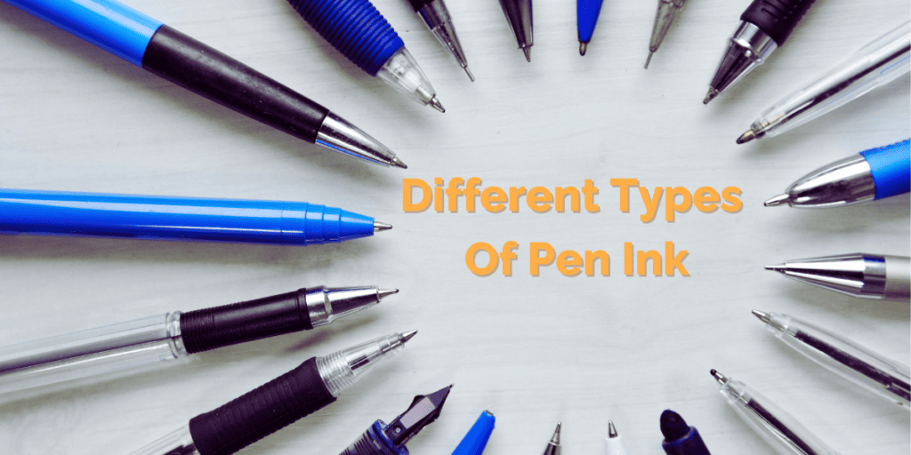 image with different types of pen ink in a circle