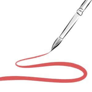 cartoon image of a brush being use to paint