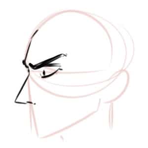 When drawing an angry face from the side, the nose becomes very prominent!