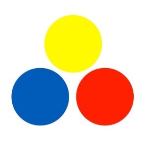 The simple primary colors, red, blue and yellow. master when to use them.