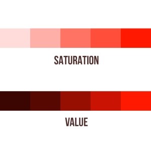 In Color Theory for artists, the differences between Saturation and Value are very important to know.