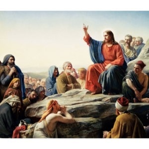Sermon On The Mount Painting by Carl Bloch, a wonderful use of the 3 Primary colors.