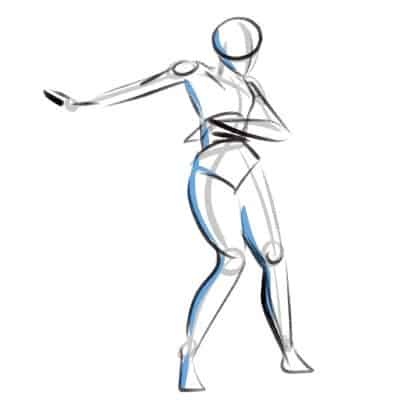 Gesture Drawing in Art is all about capturing the overall pose and shapes of your character as quickly as possible