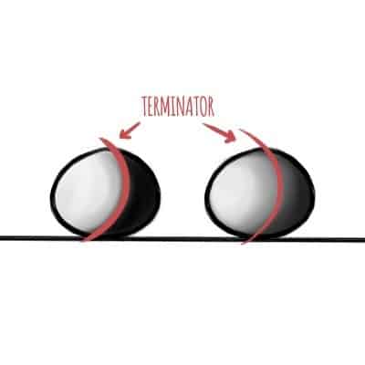 image showing the terminator in shading a drawing