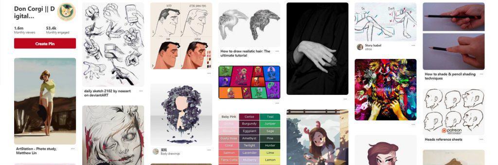 I love using Pinterest to find reference material, the amount of images available is huge!