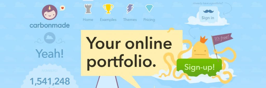 Carbonmade is a very straightforward portfolio website which is free!