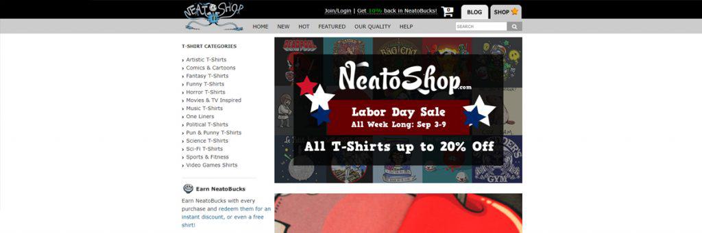 Neatoshop is an online store to sell your artwork, that has great support and amazing quality.