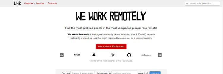 WeWorkRemotely focus on just remote jobs that you can apply to as a teacher.