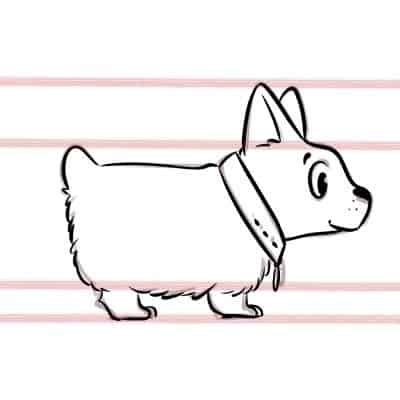 Here's how to draw a corgi, cleaning up the final lines!