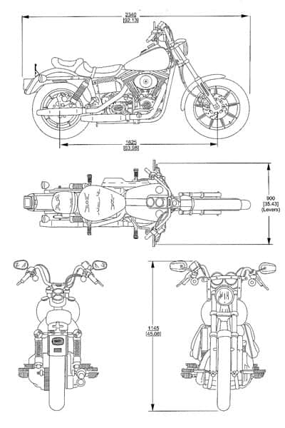 Harley-Davidson-FS2-Blueprint-on-Drawing-Database a drawing projection example of a harley davidson