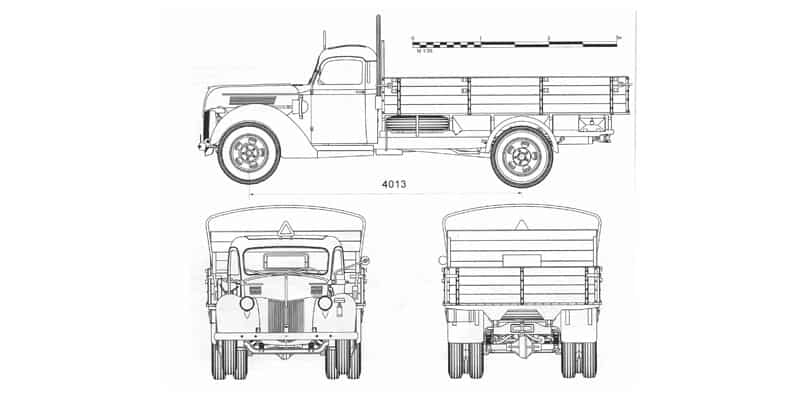 Ford V3000S Blueprint on Drawing Database, another drawing projection example 