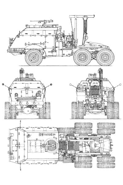 M25 Tank Transporter Blueprint on Drawing Database, an orthographic drawing example
