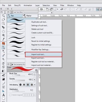 how to install brushes manga studio 5