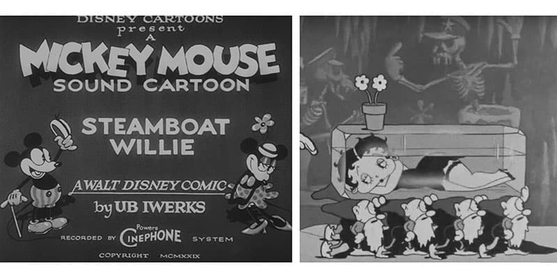 Mickey Mouse And Betty Boop, a very old but amazing cartoon drawing style!