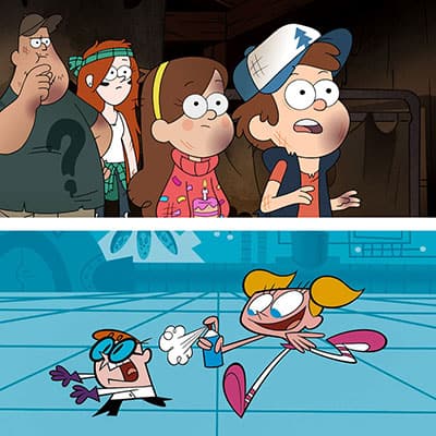 A more modern take on cartoon art style with Gravity Falls and Dexter's Laboratory