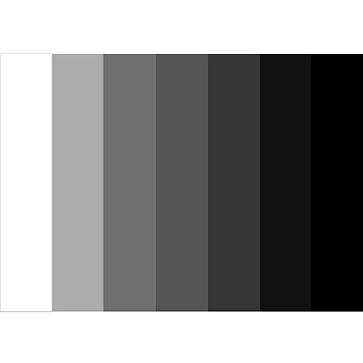 Example of a tonal value chart, with values ranging from white to black