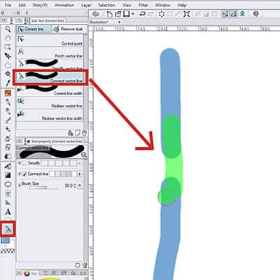 You can connect vector lines easily in Clip Studio Paint using the Correct Line tool!