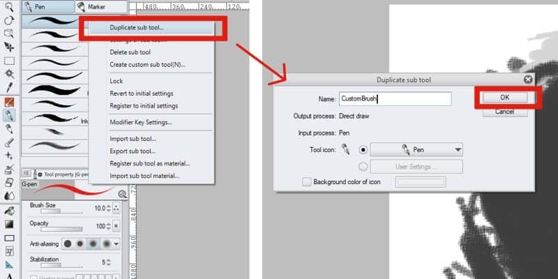 Here's how you can duplicate or copy your brushes in clip studio paint