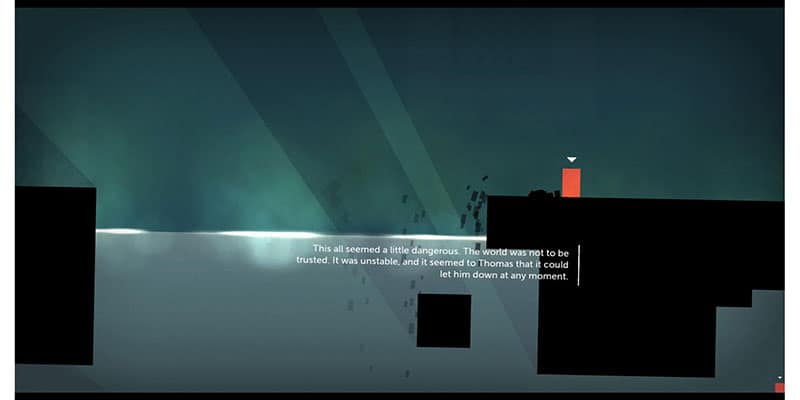 There are also minimalist styles like this from the game Thomas Was Alone!