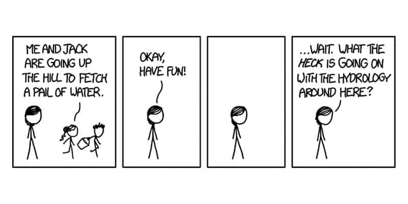 Comic from xkcd, showing the minimalist art style
