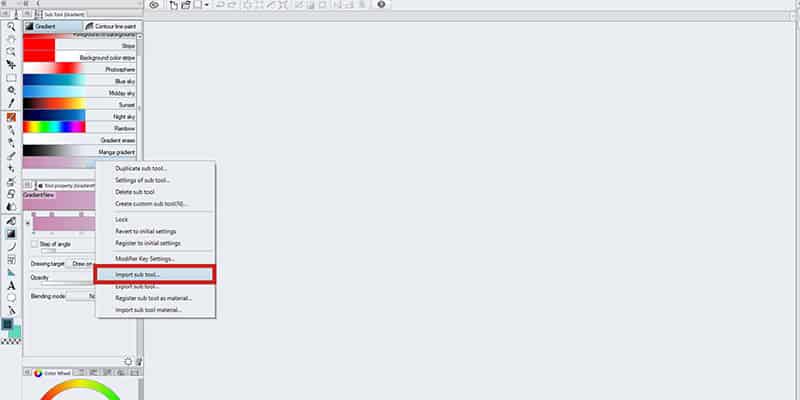 Assets: How can I import color set materials? - Clip Studio