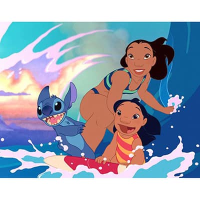 Modern disney has very strong colors as you can see here in Lilo And Stitch