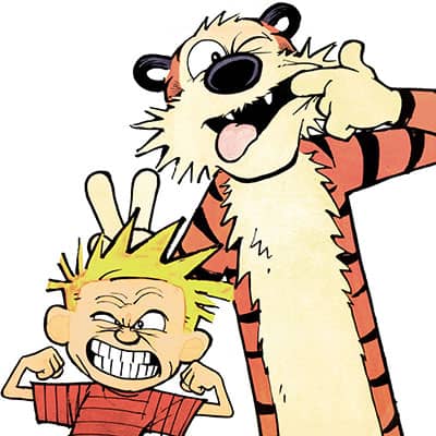 Calvin And Hobbes art style by bill watterson is very unique.