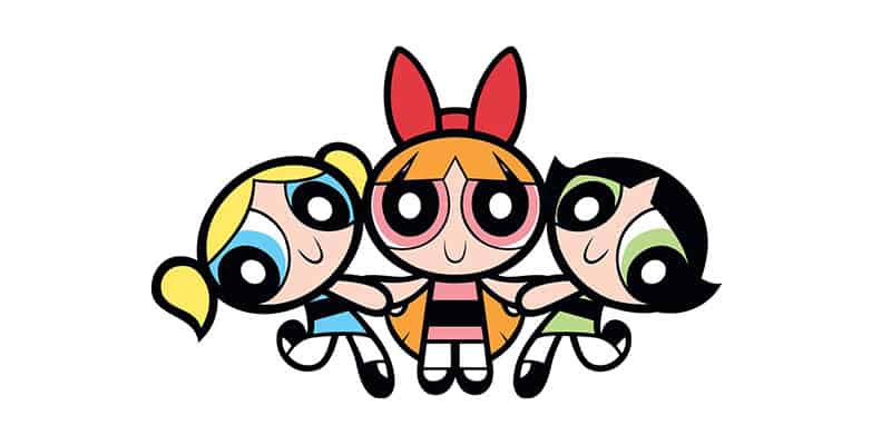 Powerpuff girls has very geometric characters and a colorful art style.