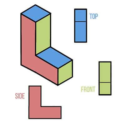 Here's how an isometric object looks like in an orthographic view!