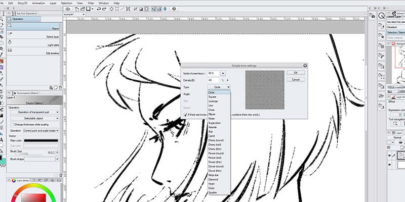 There are a few options that you can change in your screentone options, like frequency, density and shape!