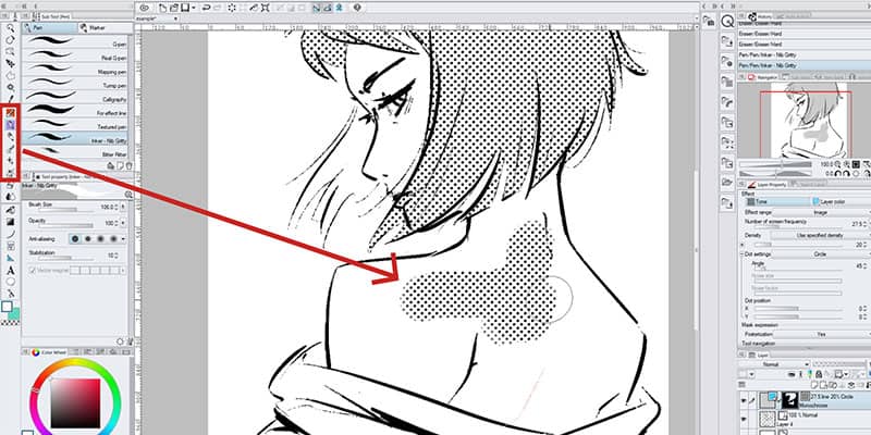 Here's how you add the screentone of your layer into other parts of your drawing in clip studio paint!