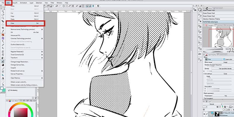 Here's how you can easily erase parts of your tone in clip studio paint!