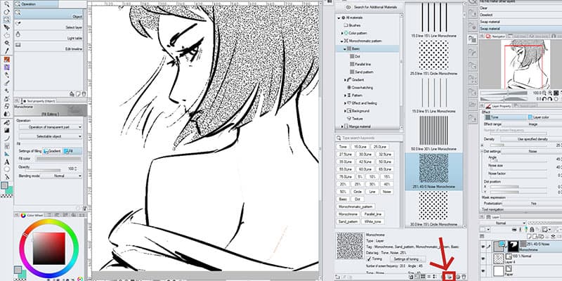 Replace your current tones on your screentone layer quickly in clip studio paint!