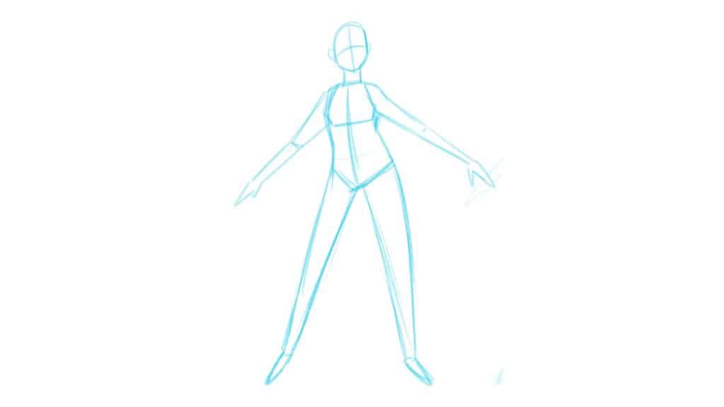 sketch of an entire figure drawing pose