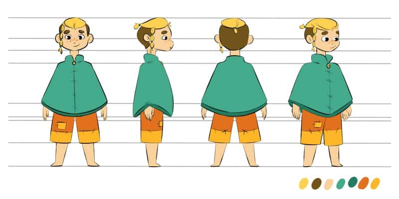 turnaround sheet of a character