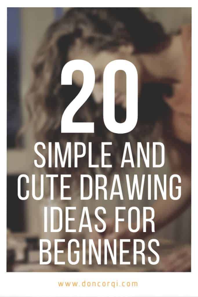 20 simple and cute drawing ideas for beginners, pinterest cover