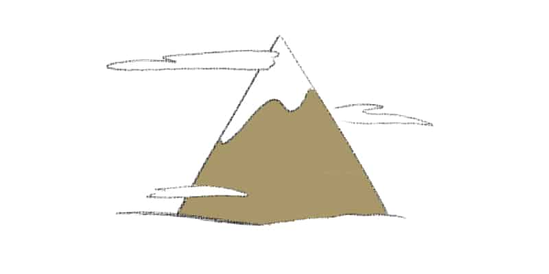 A drawing idea of a triangular mountain peak