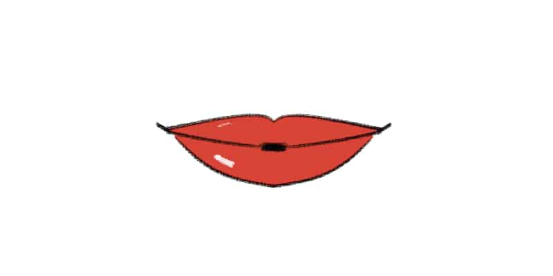 drawing of smiling lips from a person