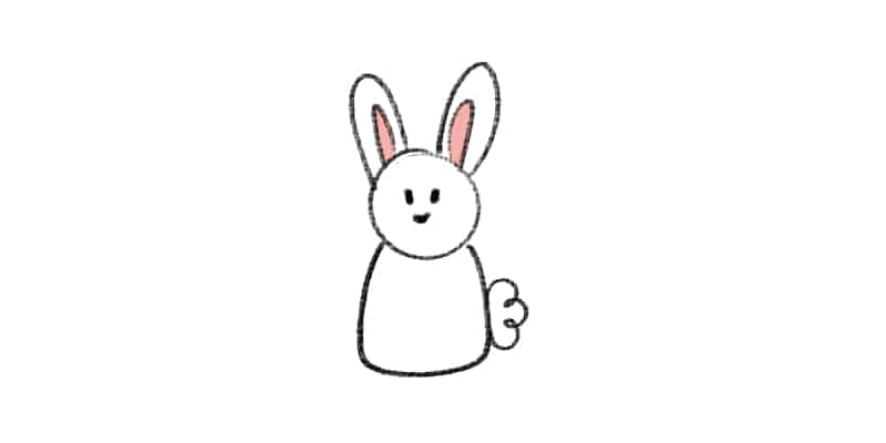 bunny drawing with simple shapes