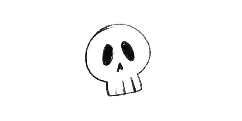 drawing of a skull, one of many easy drawing ideas!
