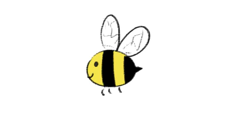 Simple and adorable drawing of a bee