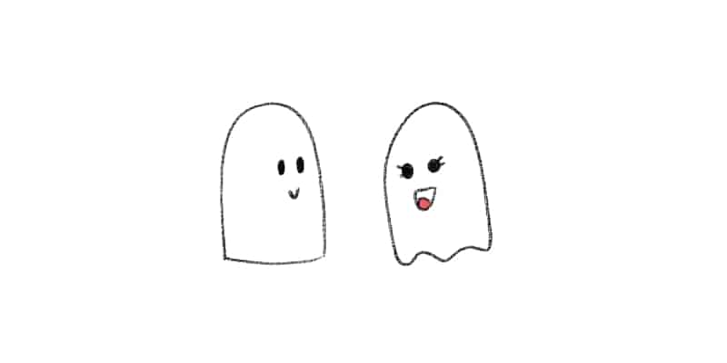 a very easy drawing idea of friendly ghosts!