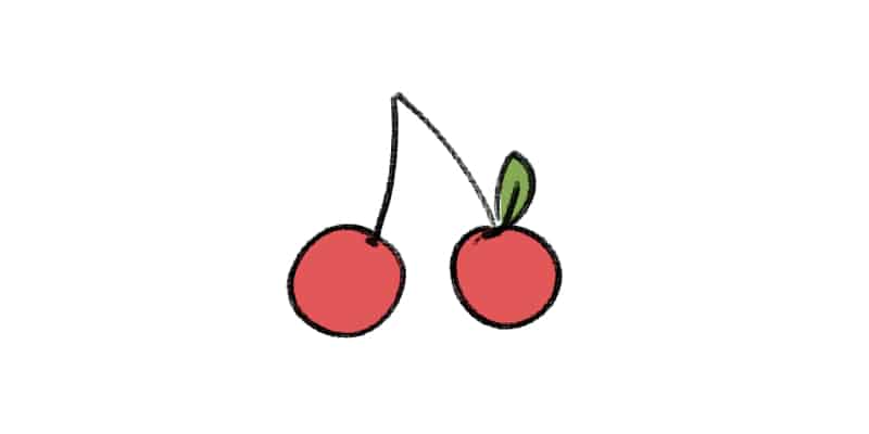 adorable drawing of a pair of cherries