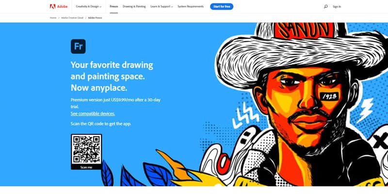 Adobe Fresco, adobe fans will feel right at home with this paid drawing software