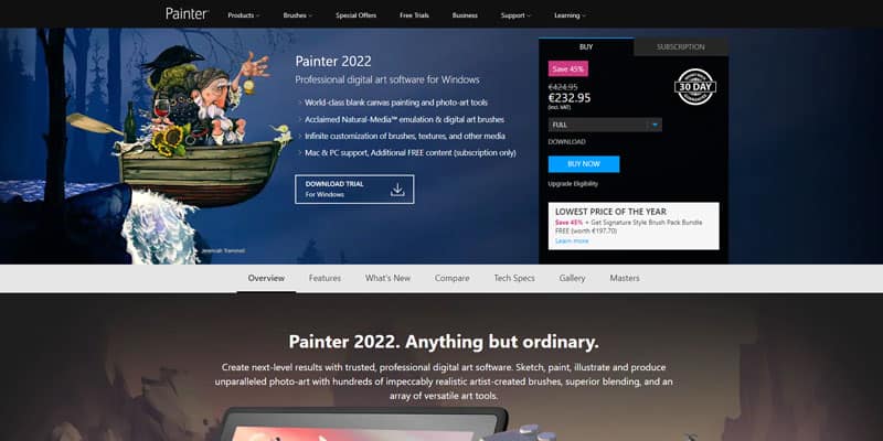 corel painter, a professional paid drawing software